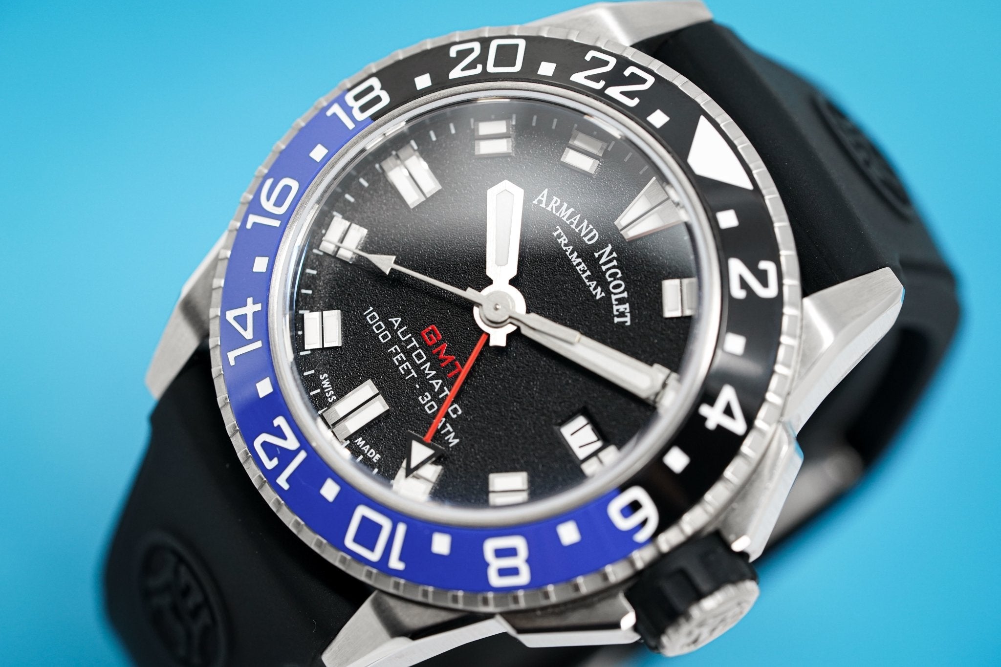 Armand Nicolet JS9-41 GMT Black 41MM Stainless Steel