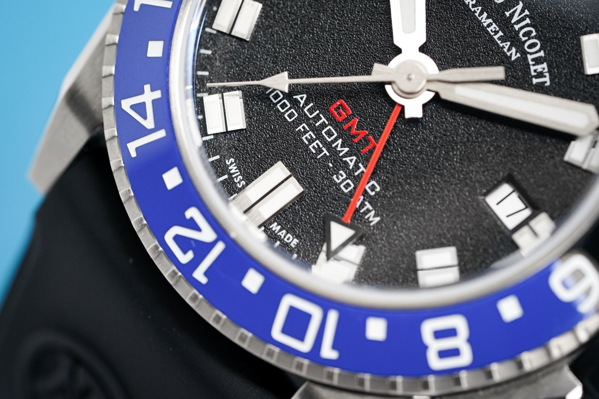Armand Nicolet JS9-41 GMT Black 41MM Stainless Steel
