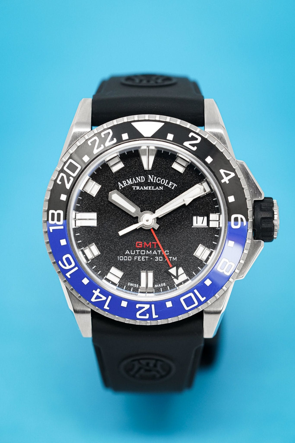 Armand Nicolet JS9-41 GMT Black 41MM Stainless Steel