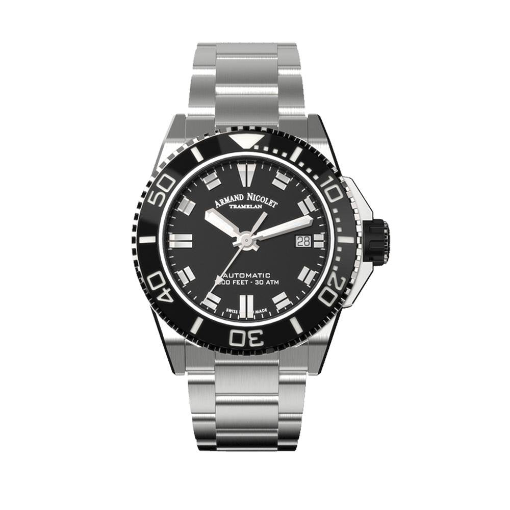 Armand Nicolet JS9-41 Stainless Steel Black Bezel
