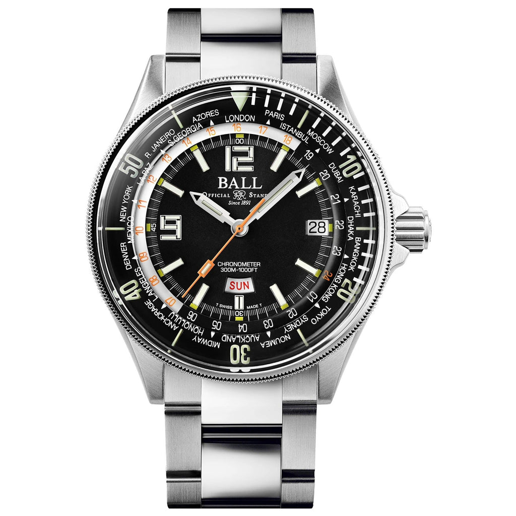 Ball Engineer Master II Diver Worldtime Men's Black Watch
