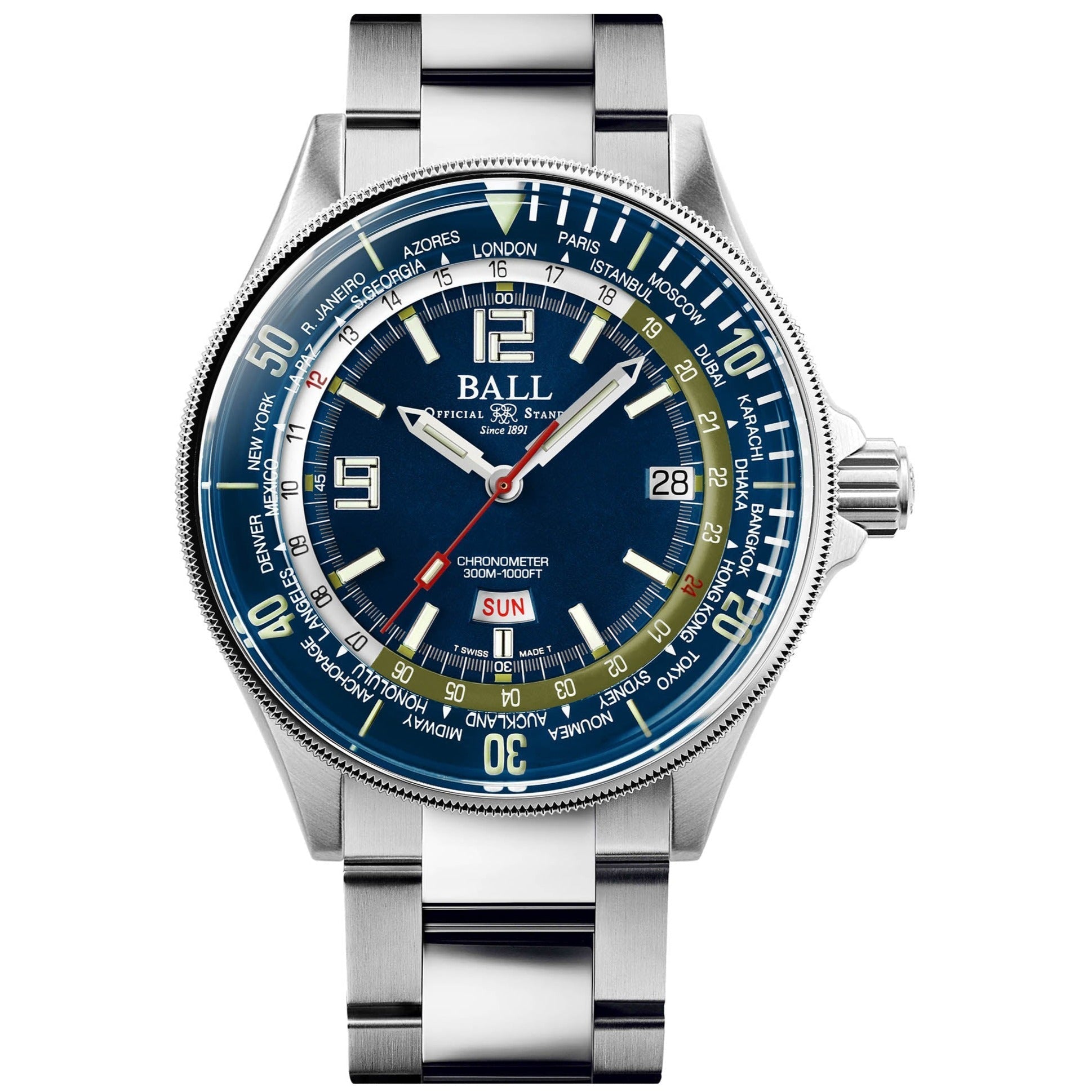 Ball Engineer Master II Diver Worldtime Men's Blue Watch