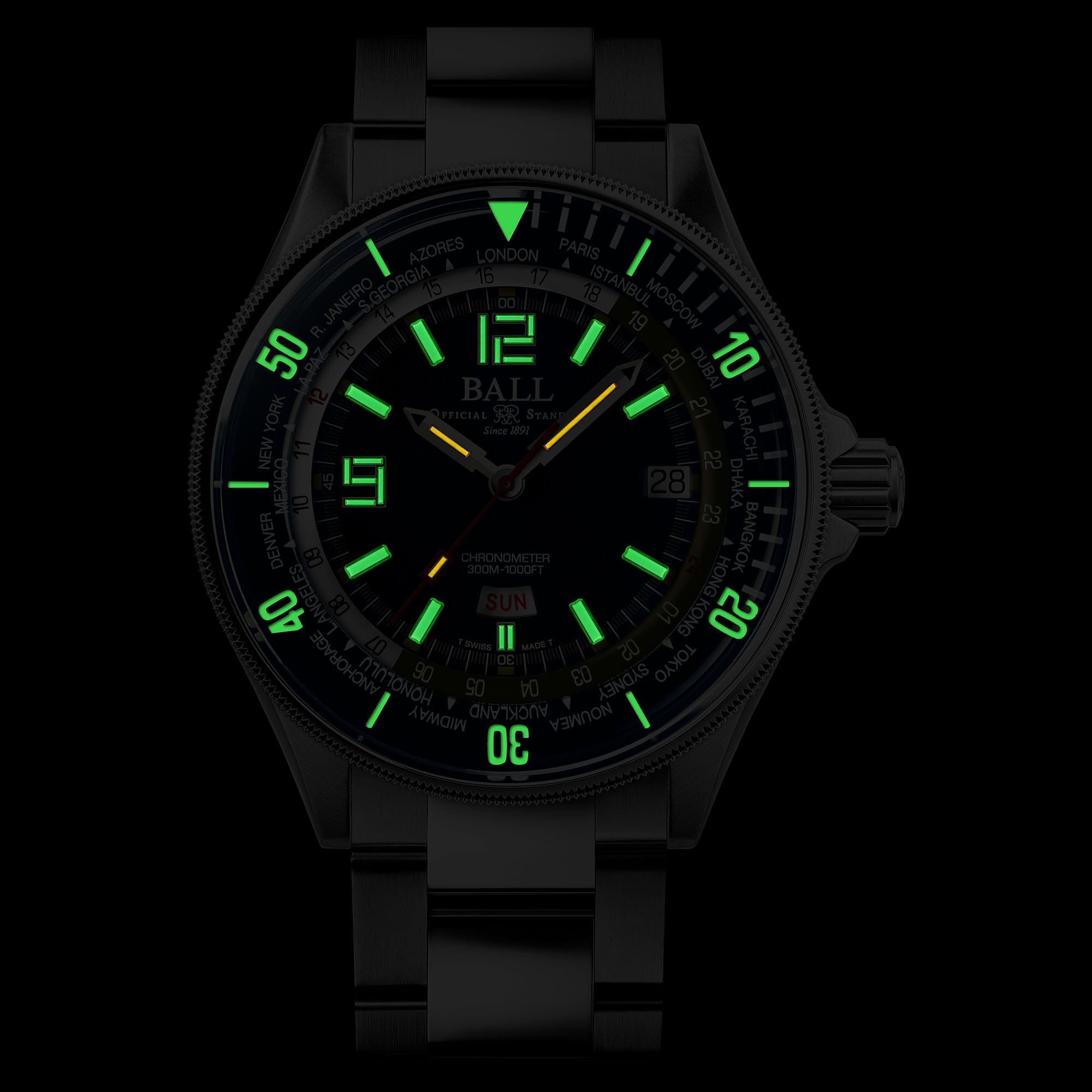 Ball Engineer Master II Diver Worldtime Men's Blue Watch