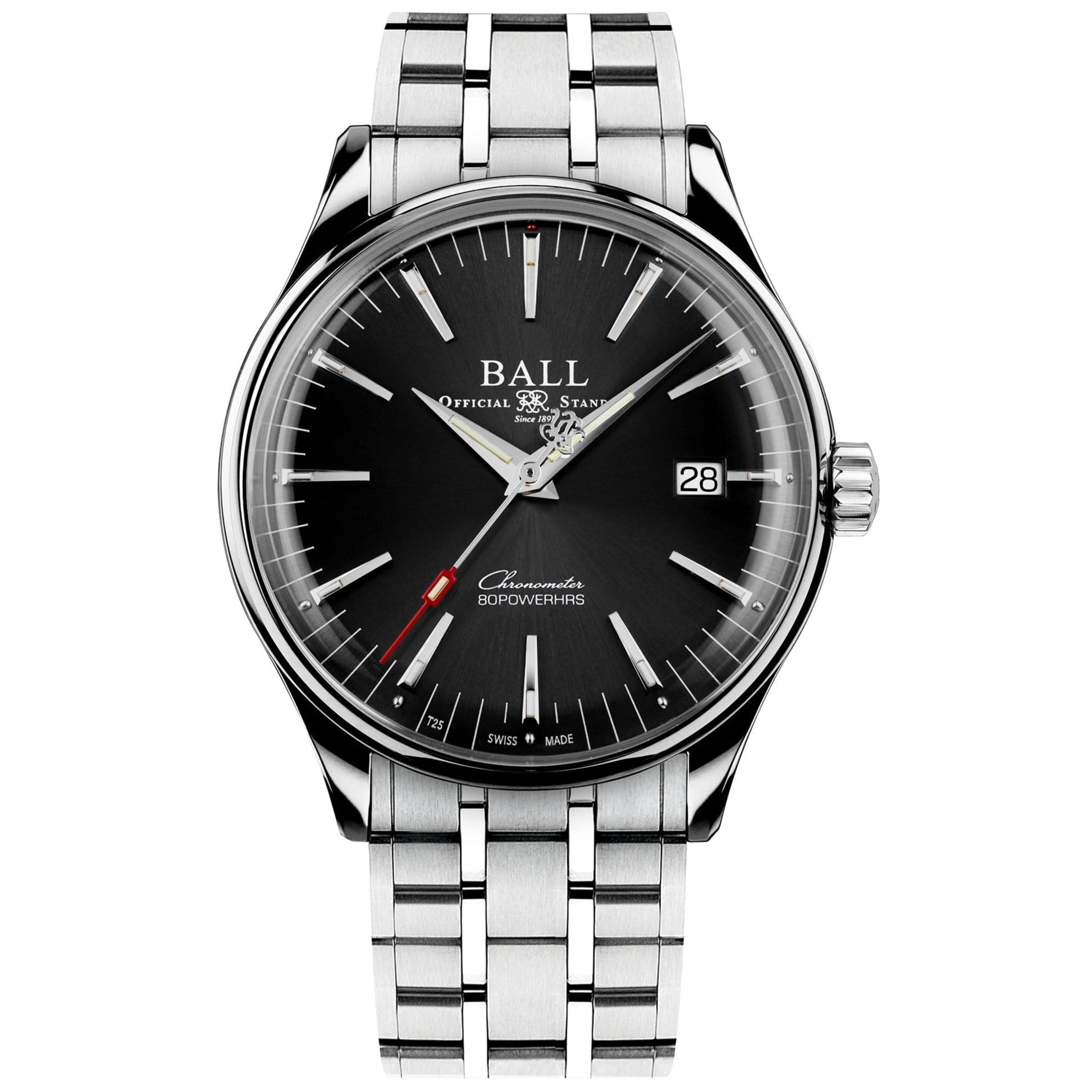 Ball Trainmaster Manufacture 80 Hours Men's Black Watch