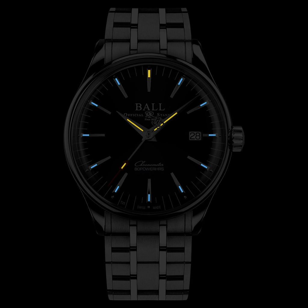 Ball Trainmaster Manufacture 80 Hours Men's Black Watch