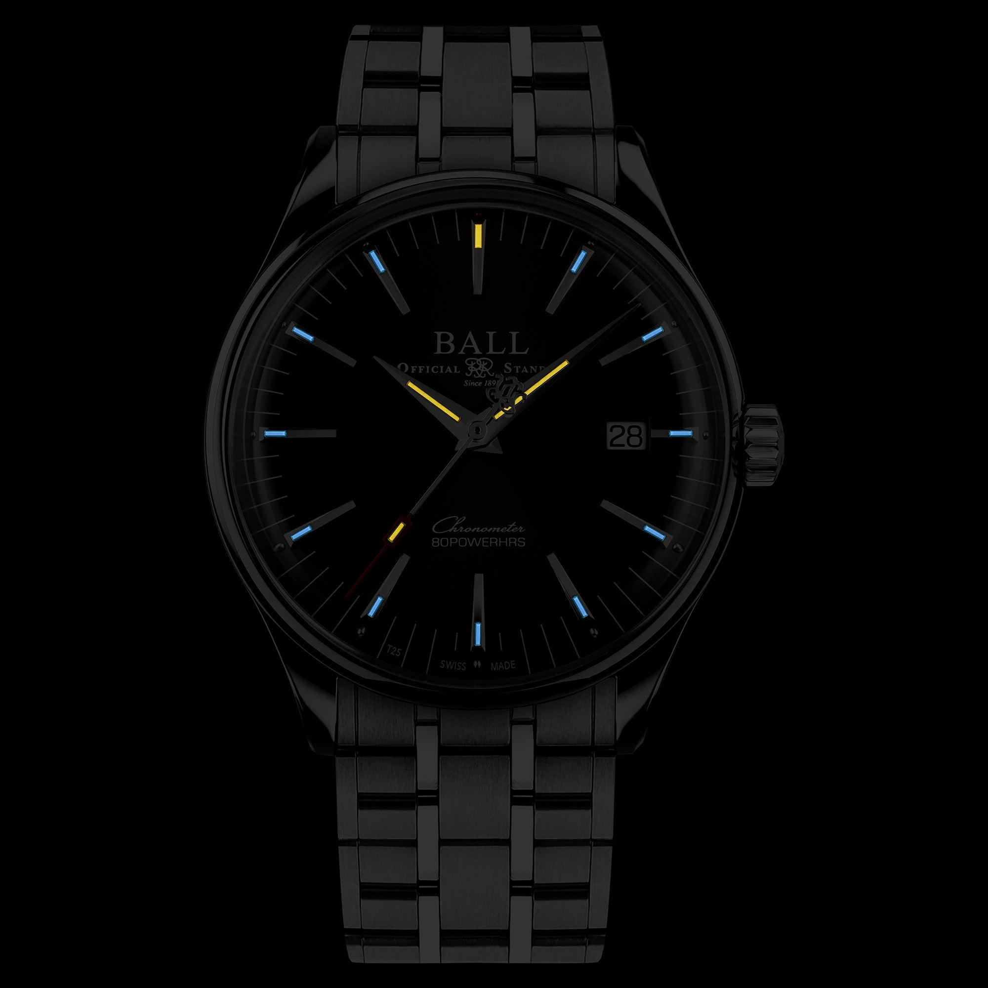 Ball Trainmaster Manufacture 80 Hours Men's Black Watch