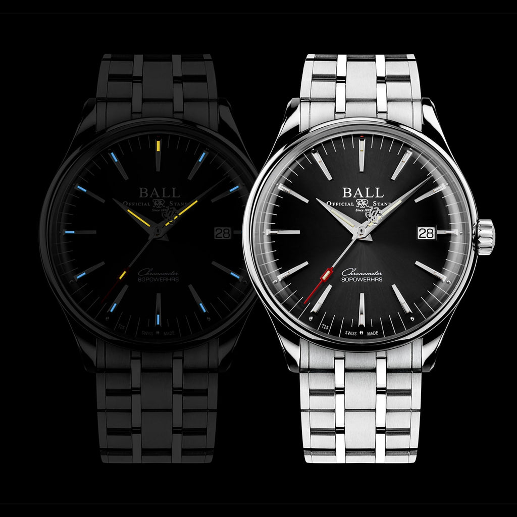 Ball Trainmaster Manufacture 80 Hours Men's Black Watch