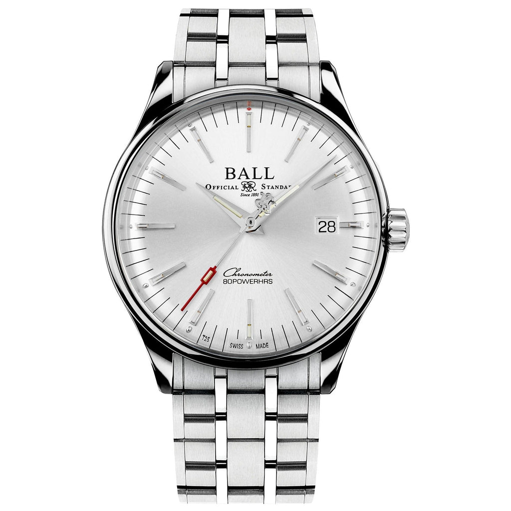 Ball Trainmaster Manufacture 80 Hours Men's Silver Watch