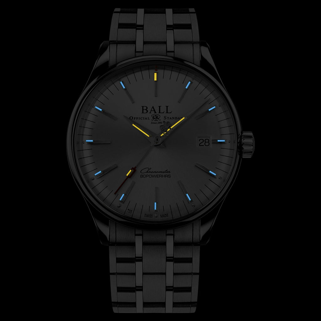 Ball Trainmaster Manufacture 80 Hours Men's Silver Watch