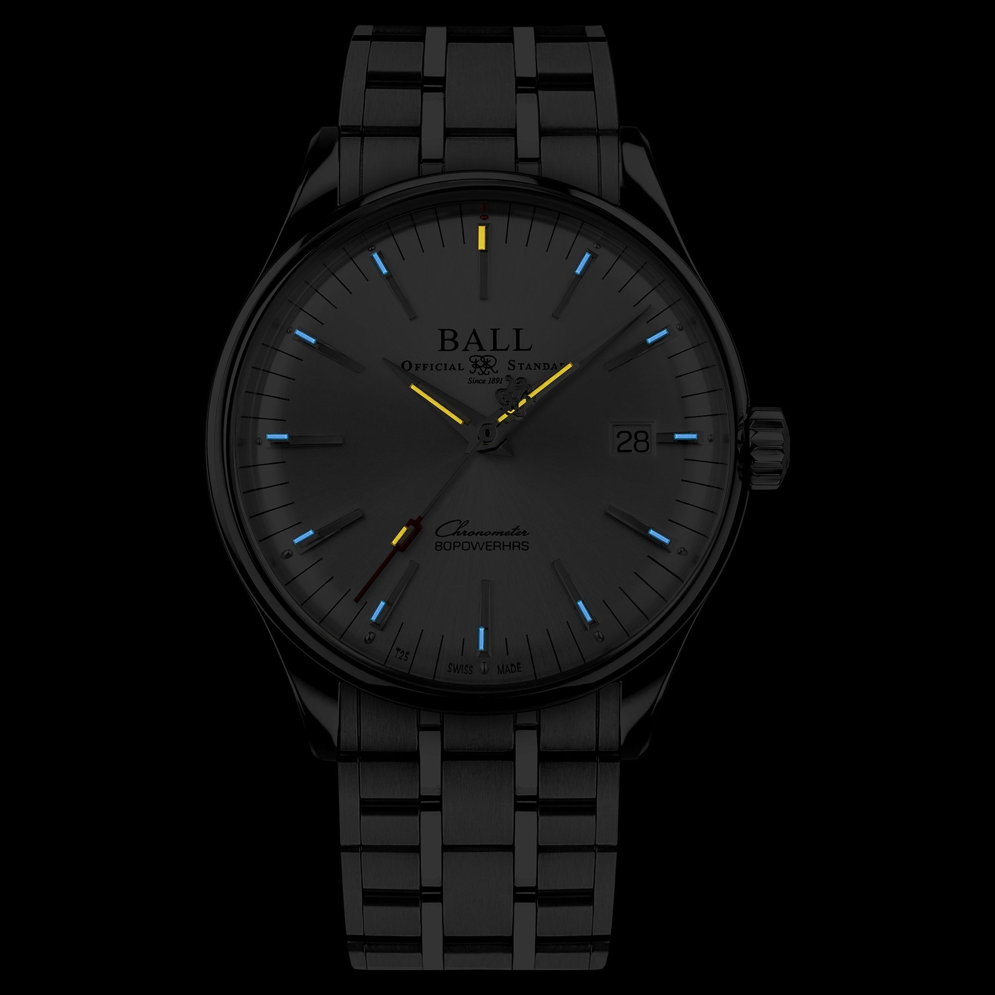 Ball Trainmaster Manufacture 80 Hours Men's Silver Watch