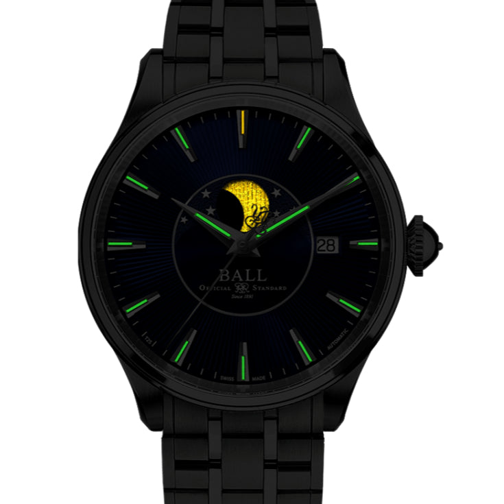 Ball Trainmaster Moon Phase Men's Blue Watch