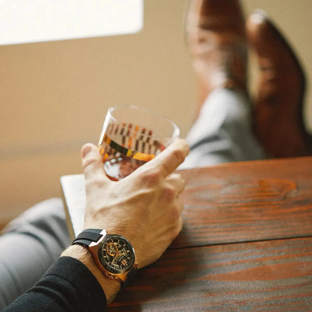 Bulova Maquina Auto Men's Rose Gold Watch