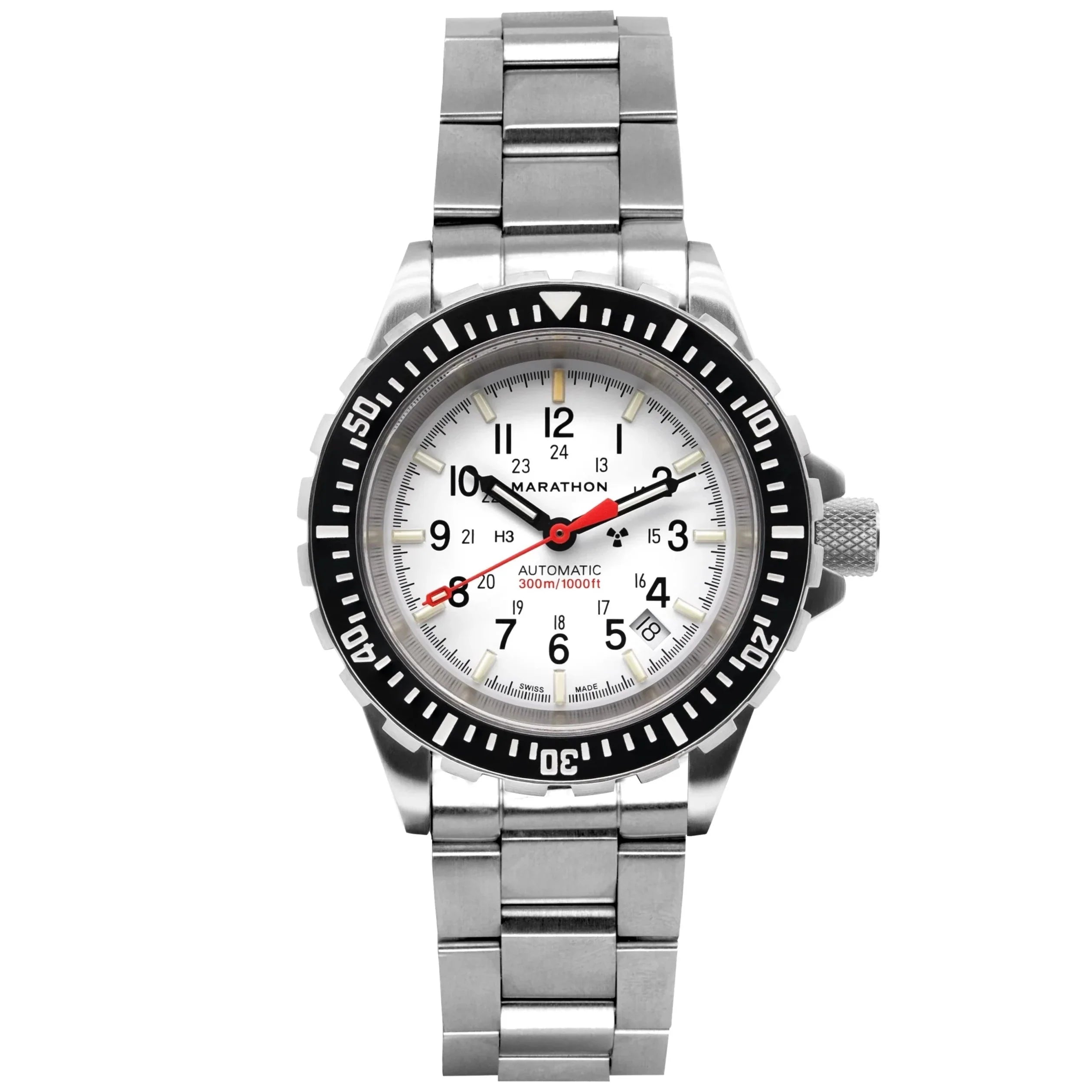 Marathon Arctic Edition Large Diver's Automatic (GSAR) - 41mm White Dial No Government Markings Stainless Steel WW194006BRACE-WD