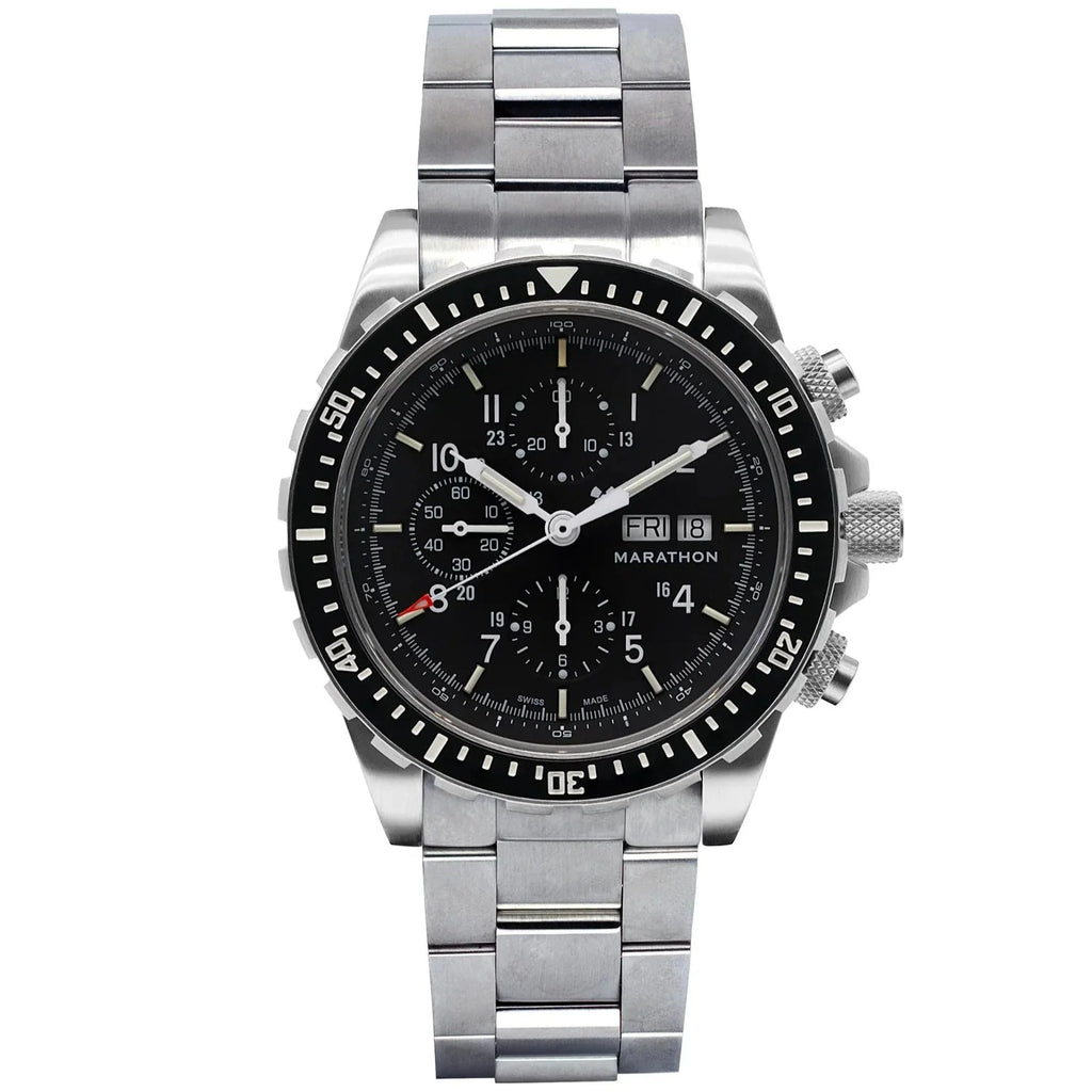 Marathon Jumbo Diver/Pilot's Automatic Chronograph (CSAR) - 46mm US Government Markings Stainless Steel WW194014BRACE