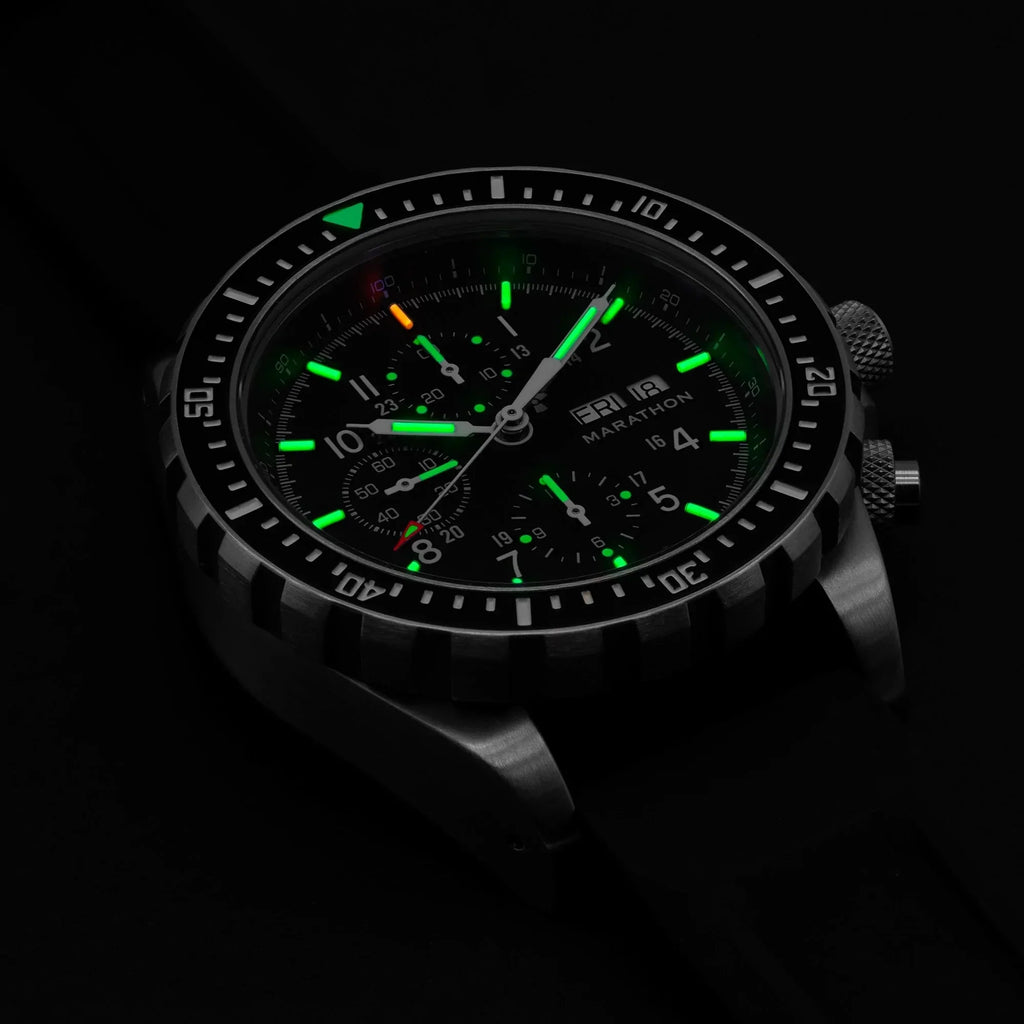 Marathon Jumbo Diver/Pilot's Automatic Chronograph (CSAR) - 46mm US Government Markings Stainless Steel WW194014BRACE