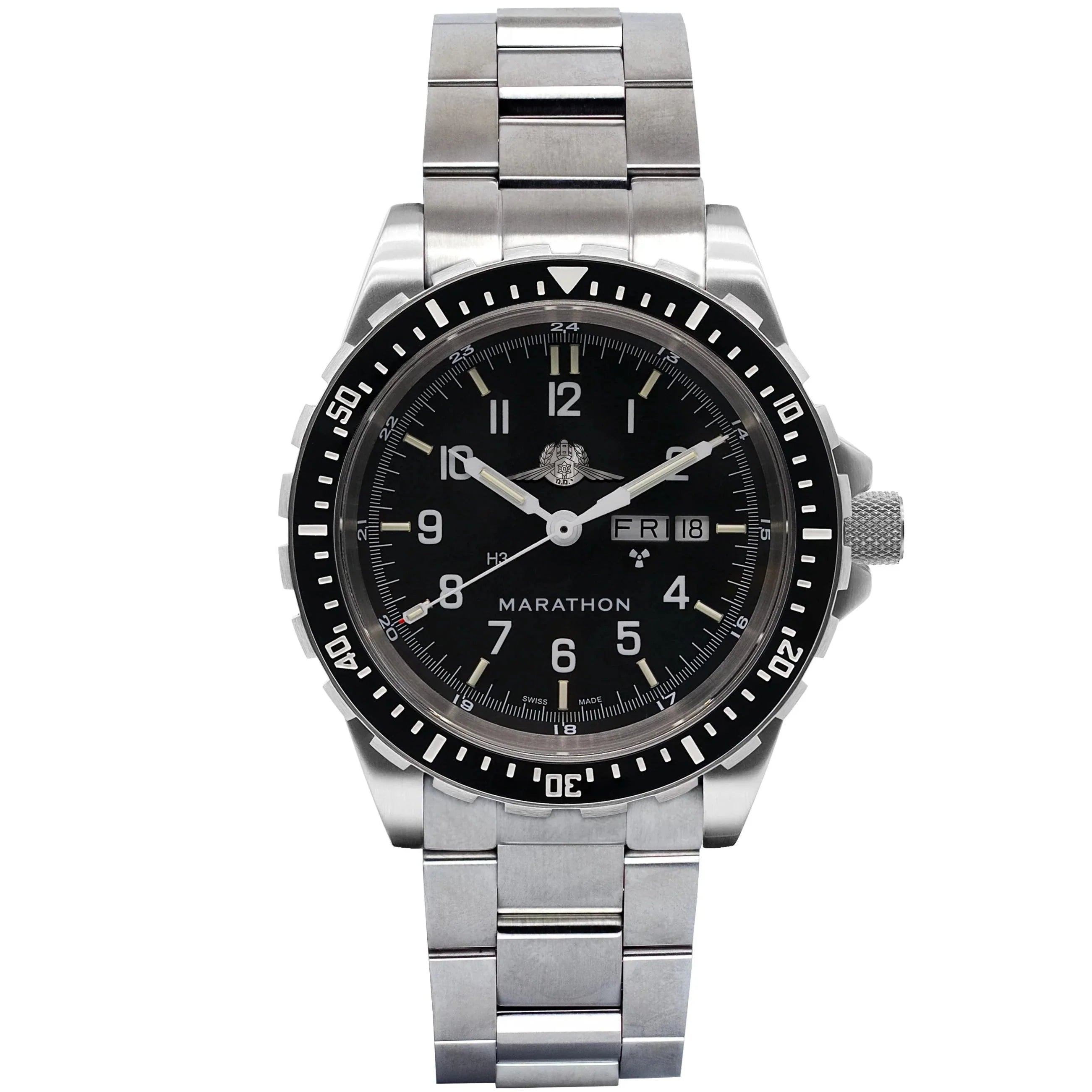 Marathon Jumbo Diver's Automatic (JDD) - 46mm Yamam Stainless Steel WW194021BRACE-YAMAM