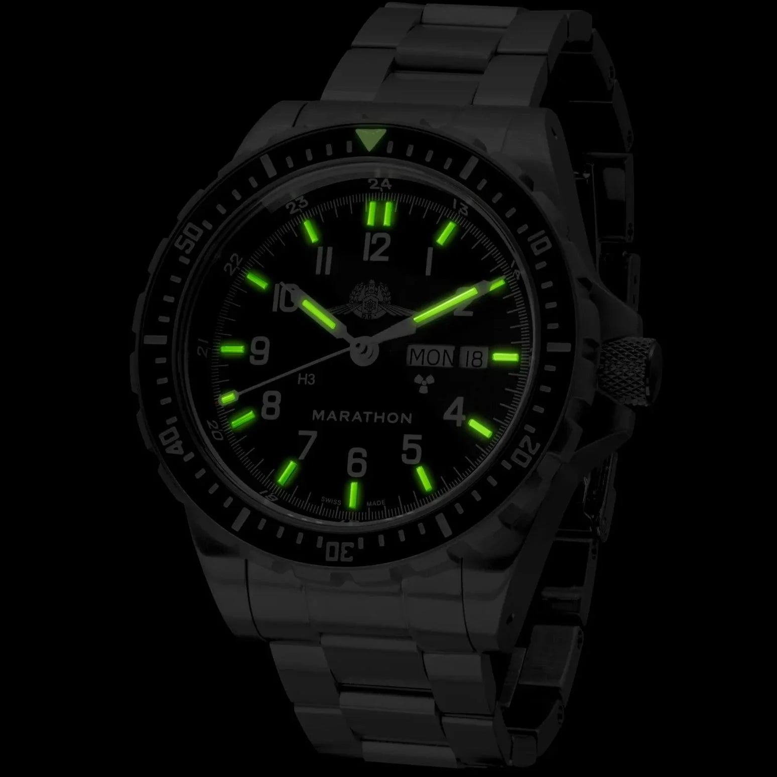 Marathon Jumbo Diver's Automatic (JDD) - 46mm Yamam Stainless Steel WW194021BRACE-YAMAM