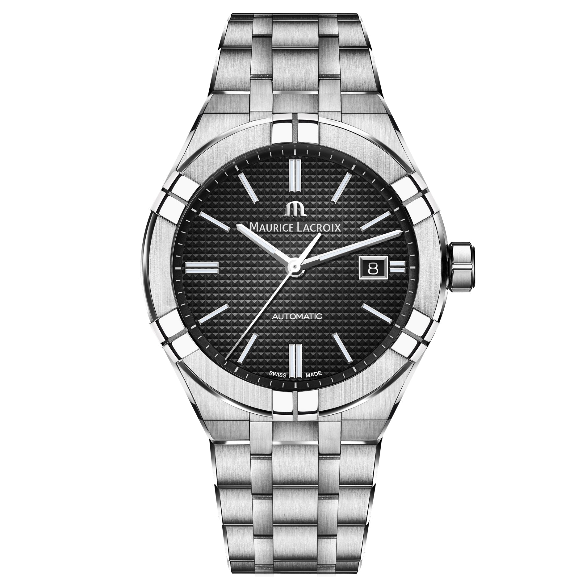 Maurice Lacroix Men's Black Aikon Automatic Stainless Steel Watch AI6008-SS002-330-1