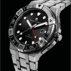 Maurice Lacroix Men's Black Aikon Venturer GMT Stainless Steel Watch AI6158-SS002-330-1