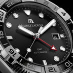 Maurice Lacroix Men's Black Aikon Venturer GMT Stainless Steel Watch AI6158-SS002-330-1