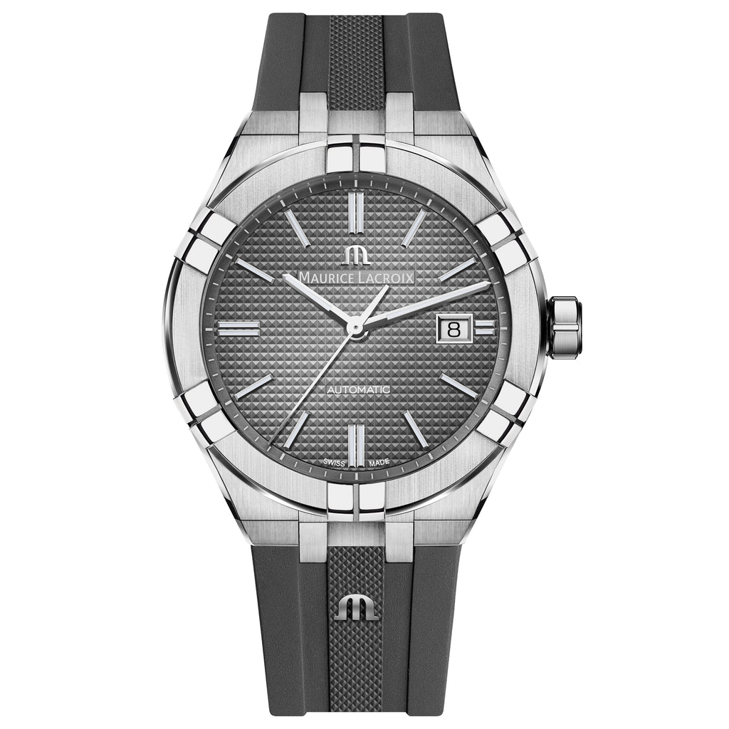 Maurice Lacroix Men's Grey Aikon Automatic Rubber Watch AI6008-SS000-230-2