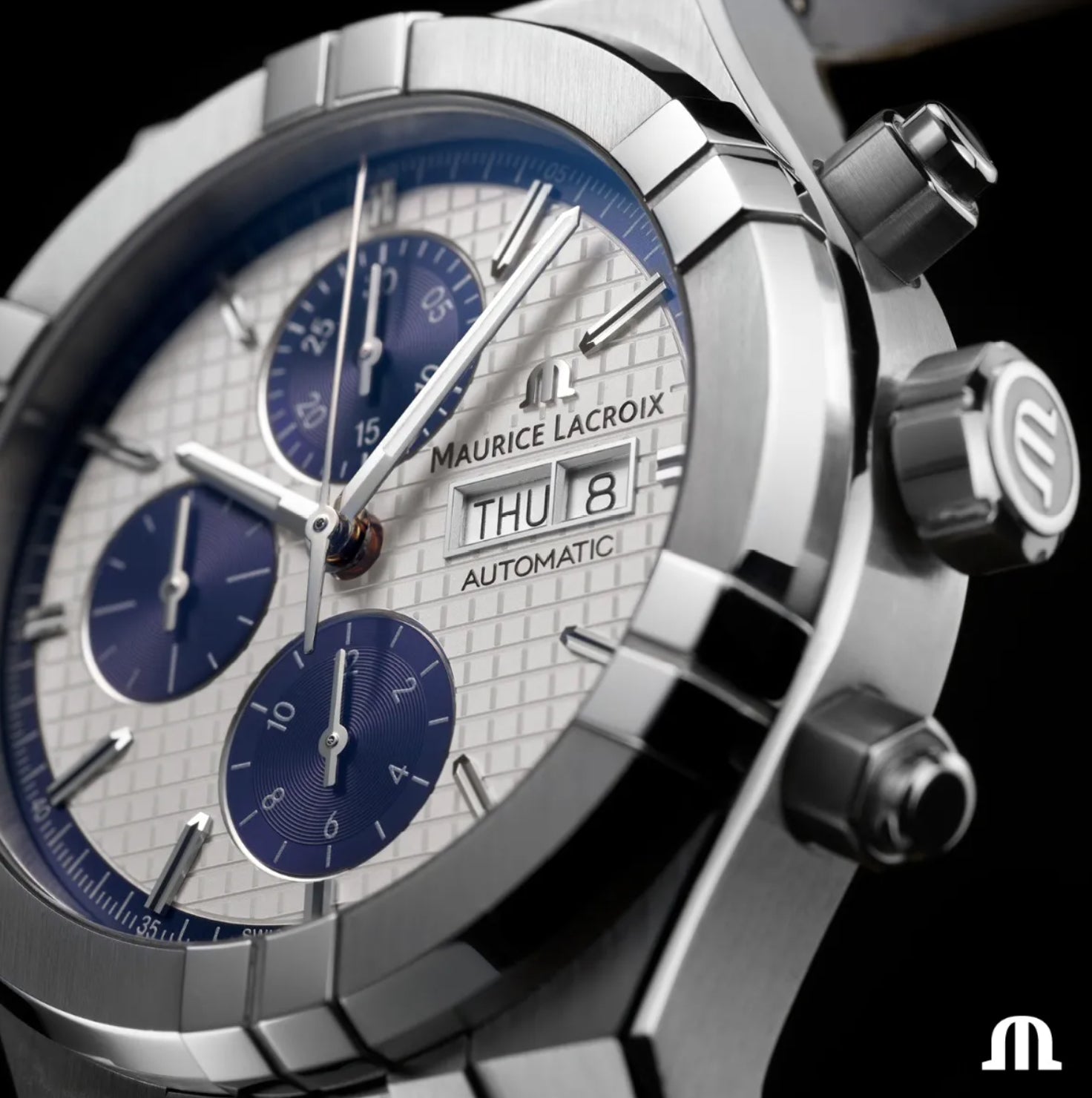 Maurice Lacroix Men's Silver Aikon Chronograph Watch