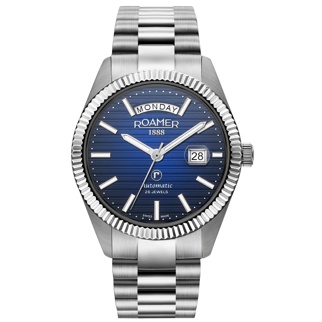Roamer Primeline Day Date II Men's Blue Watch