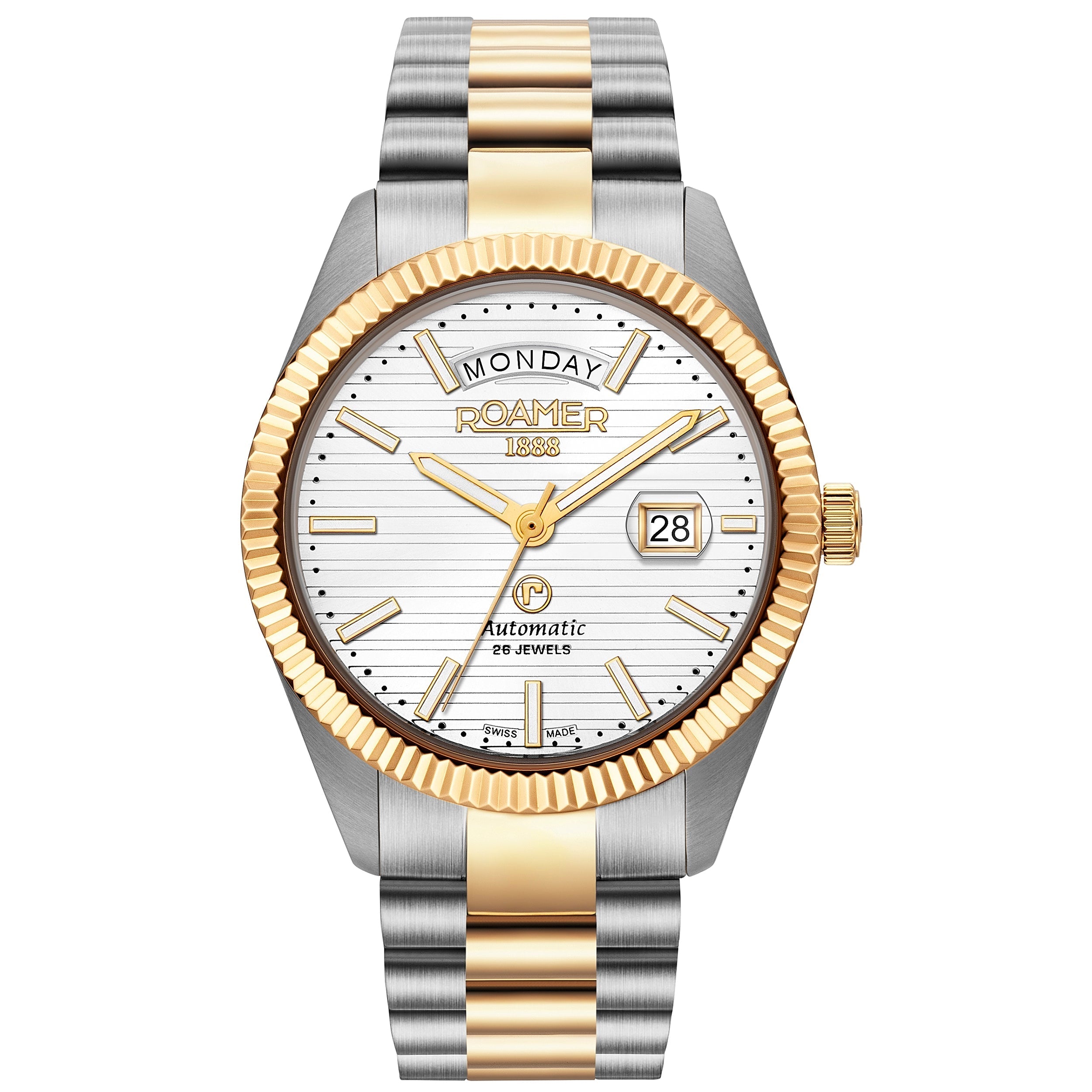 Roamer Primeline Day Date II Men's Two-Tone Watch