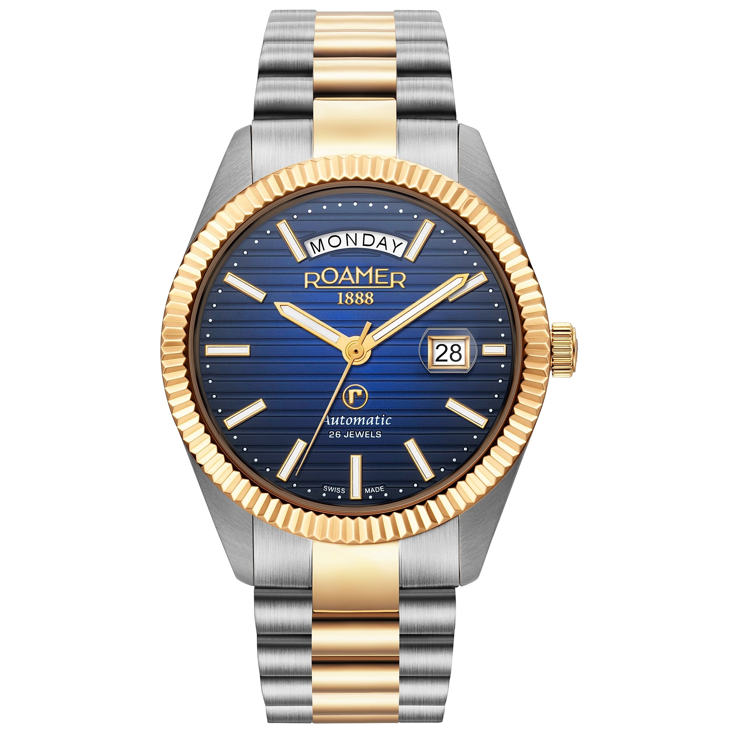 Roamer Primeline Day Date II Men's Two-Tone Watch