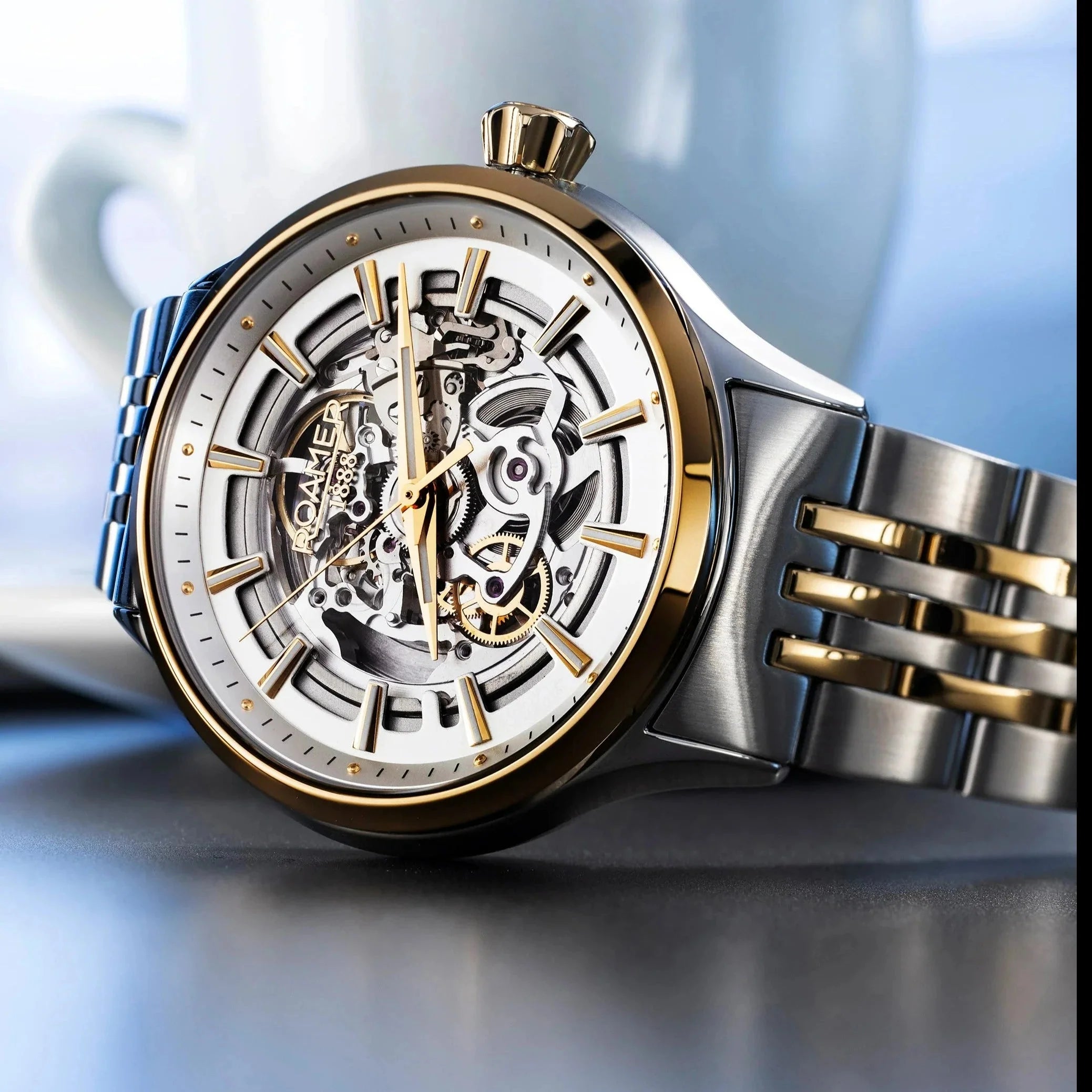 Roamer Competence Skeleton Automatic Roamer Two Tone Watch