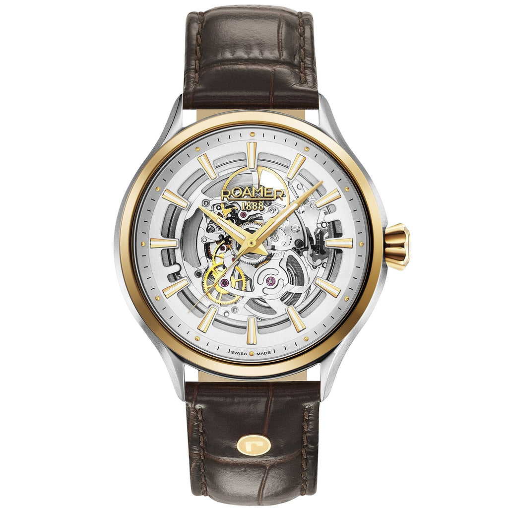 Roamer Men's Brown Competence Skeleton III Mechanical Watch