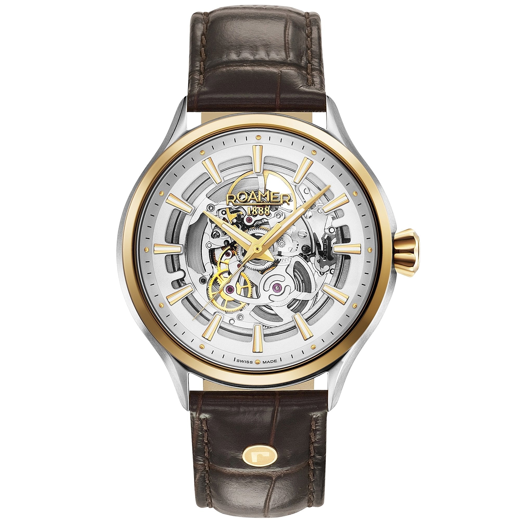 Roamer Men's Brown Competence Skeleton III Mechanical Watch