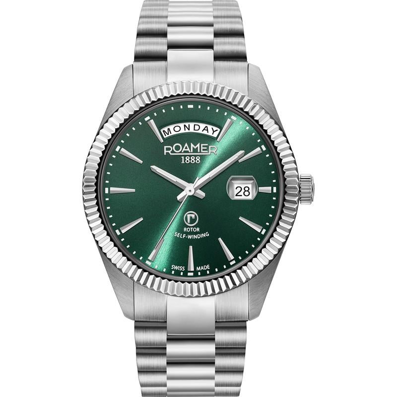 Roamer Men's Green Primeline Daydate Mechanical Watch