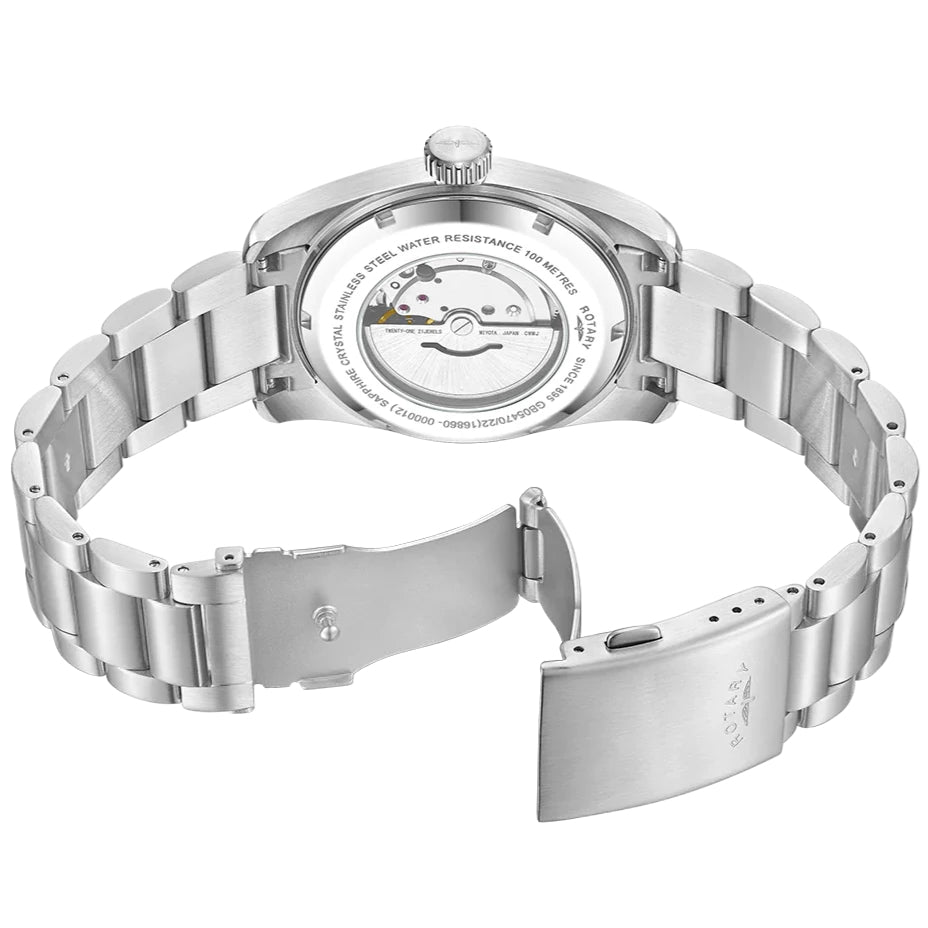 Rotary Commando Pilot Auto Men's Silver Watch