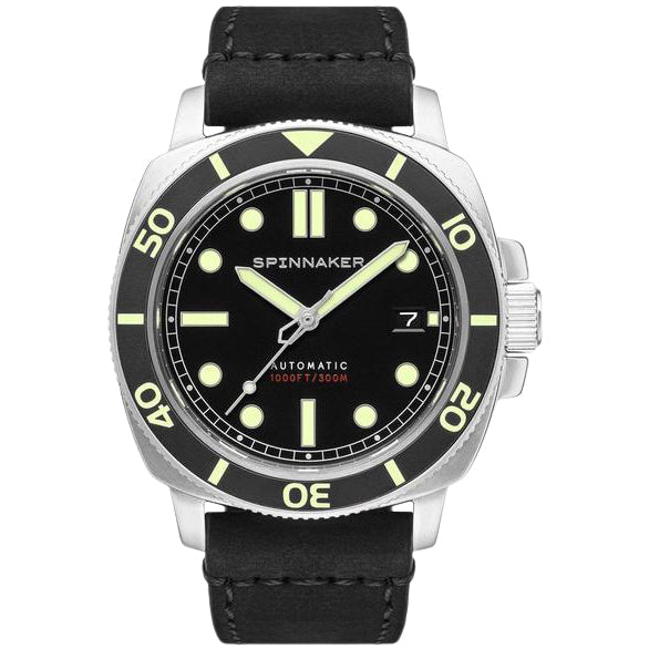 Spinnaker Hull Diver Men's Black Silver Watch