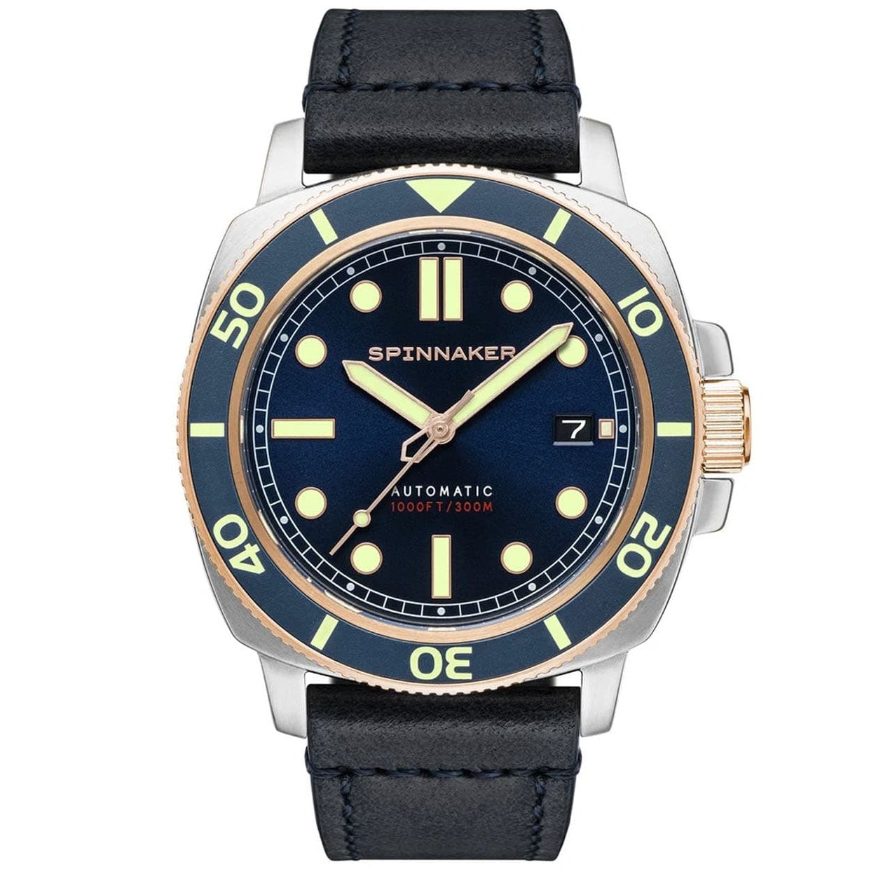 Spinnaker Hull Diver Men’s Blue Leather Automatic Watch