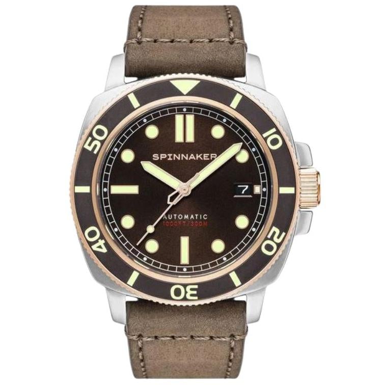 Spinnaker Hull Diver Men’s Brown Leather Automatic Watch
