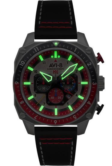 AVI-8 Hawker Hunter Atlas Men's Red Watch