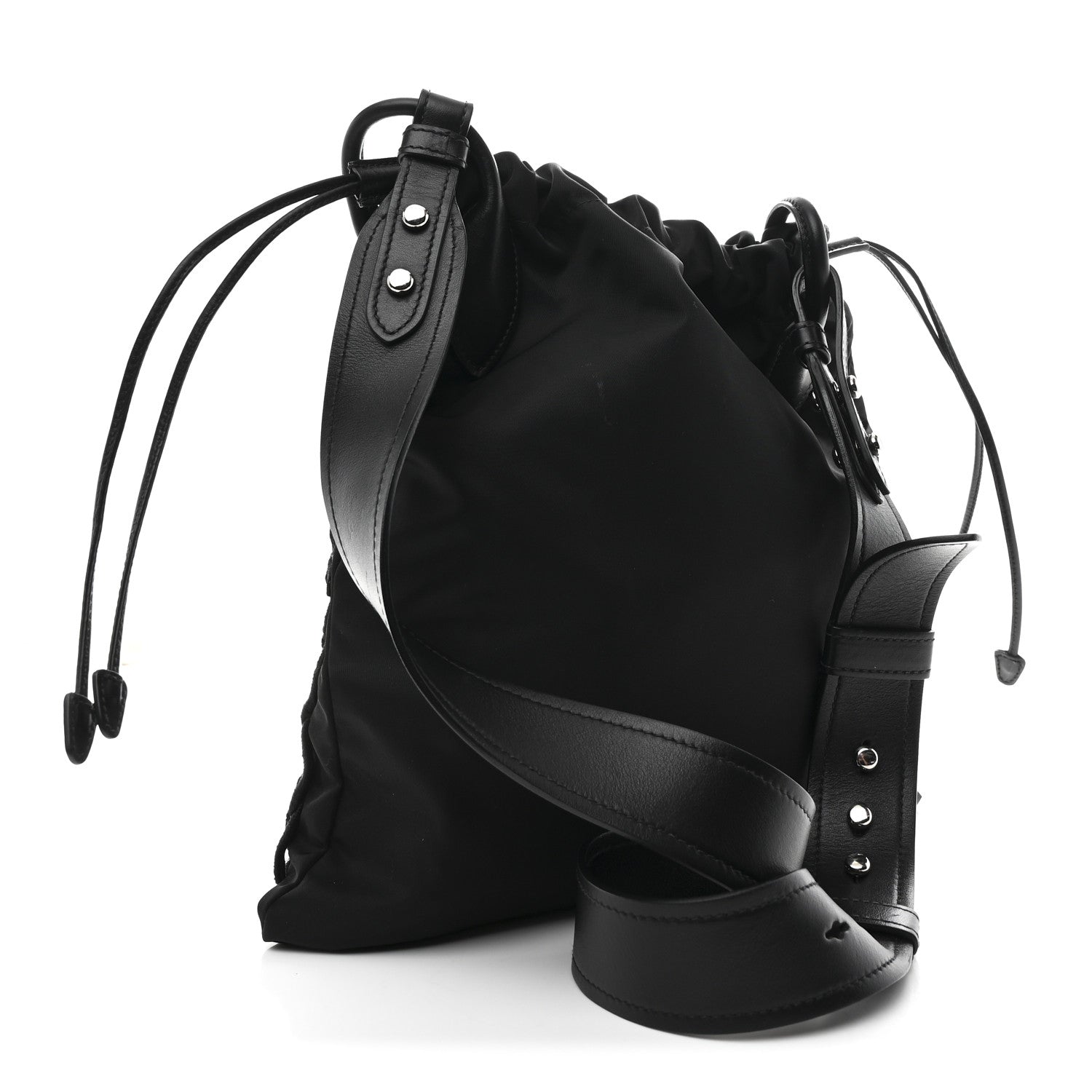Tessuto Nylon Passama Embroidered Bag Black