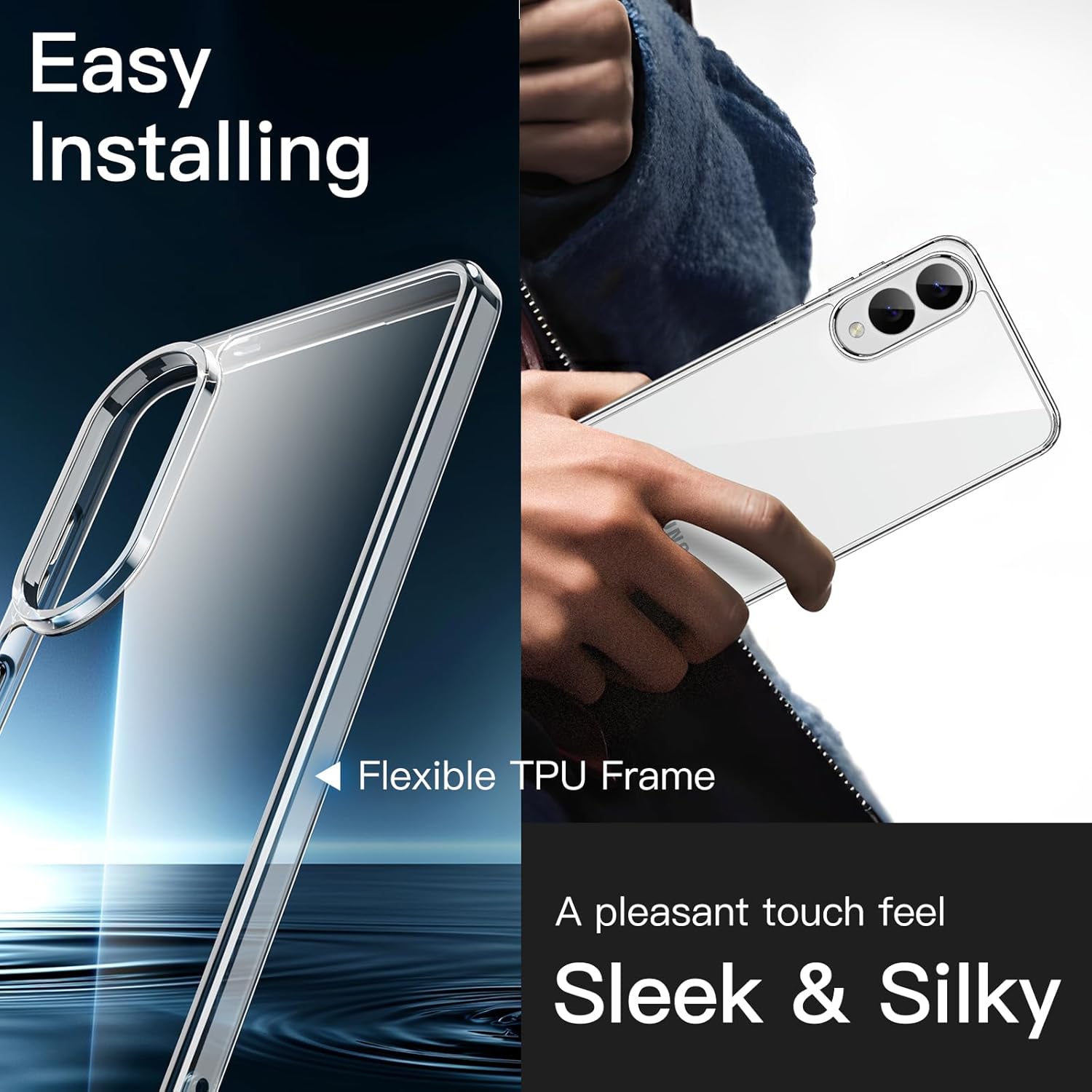 Entronix Case Compatible with Galaxy S25 Edge - [Hard Back] Clear Cover