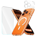 Entronix Bundle Compatible with iPhone 17 Pro - [Magnetic] Clear Case, 1 Clear Screen Protector & 1 Camera Lens Protector
