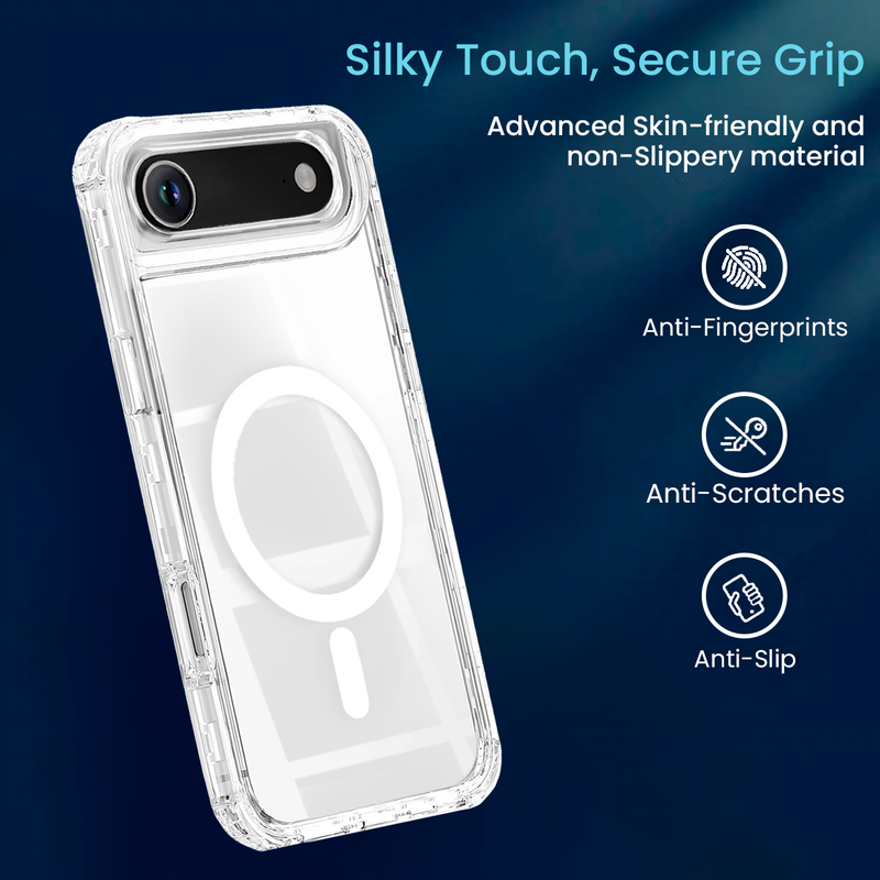 Entronix [Magnetic] Case Compatible with iPhone 17 Air - [Clear] Triple-Layer Heavy Duty Protection