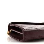 Grain De Poudre Matelasse Chevron Monogram Chain Wallet Rouge Legion