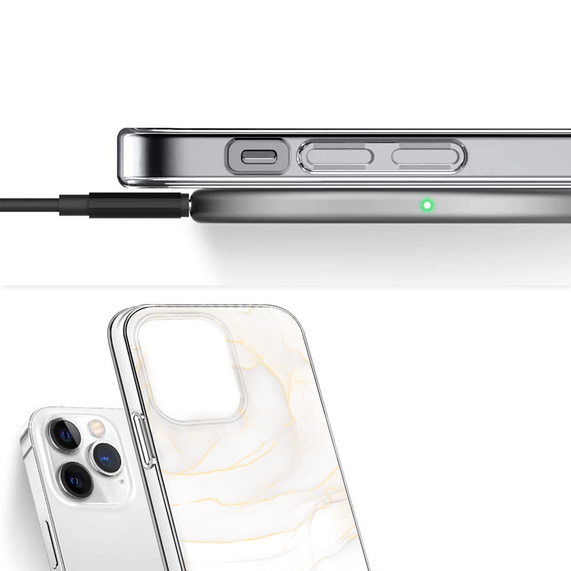SAHARA - Inspire Series White Marble Case - iPhone 15 Pro - CP00463
