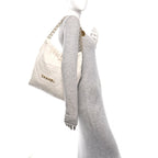Shiny Calfskin Quilted Chanel 22 White