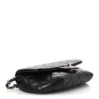 Calfskin Quilted CC Uniform Flap Belt Bag Black
