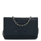 Caviar Timeless CC Wallet on Chain WOC Navy Blue