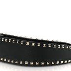 Grained Calfskin Rockstud Saddle Bag Black