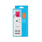 Reiko 4.1 Amp 4 Usb Home Wall Charging Station In Hot Pink