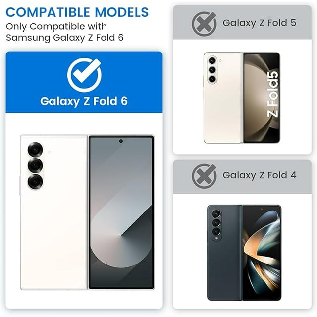 Entronix [Magnetic] Case Compatible with Galaxy Z Fold 6 - [Hard Back] Slim Clear